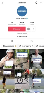 Compte TikTok Decathlon