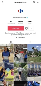 Compte TikTok Carrefour France