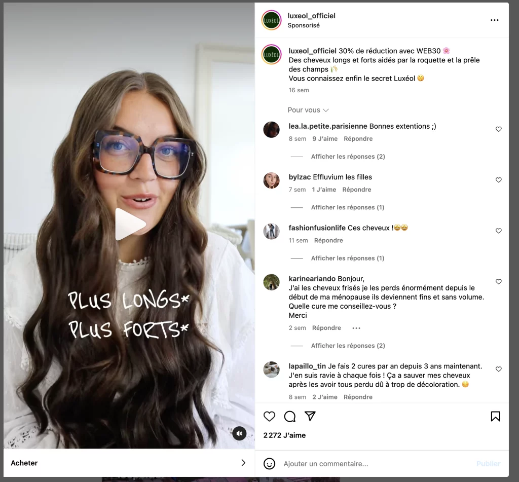 Contenu UGC sponsorisé par Luxeol
