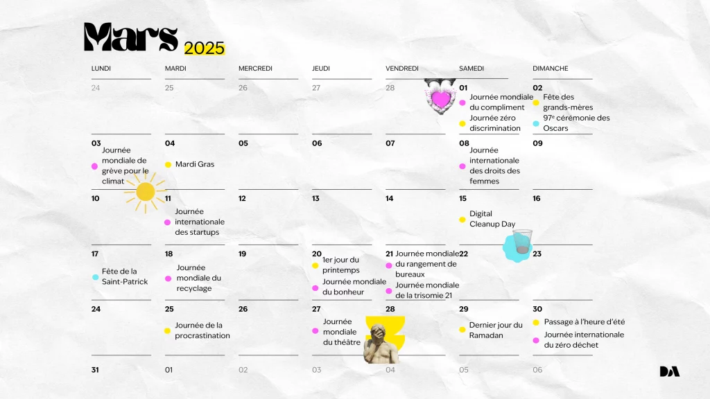 Toutes les dates clés du mois de mars 2025